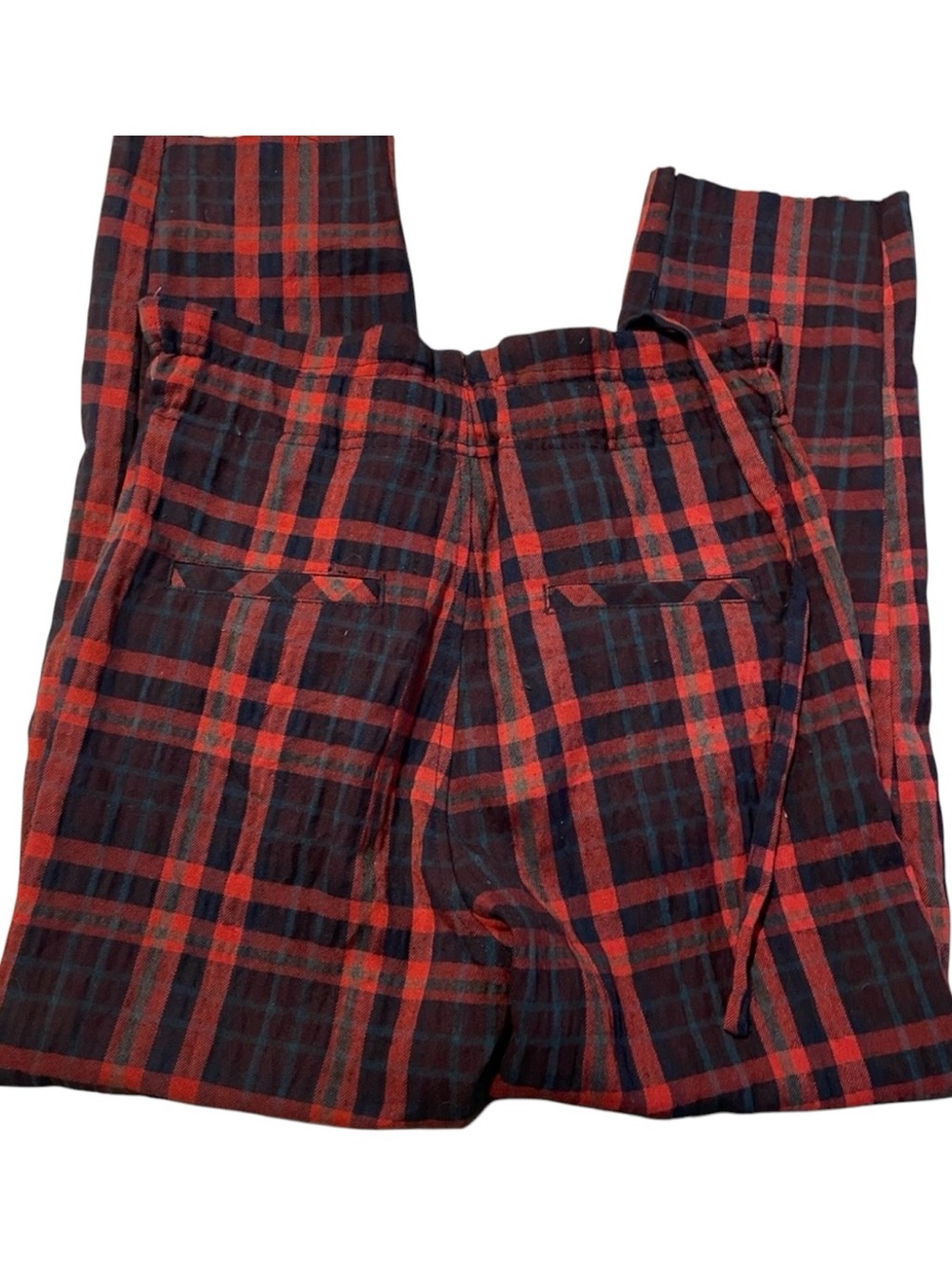 Free People Here and There Plaid Tartan Paperbag Pants Size 10 - Picture 5 of 5